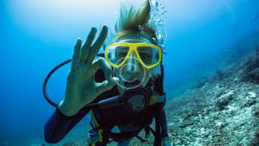 A female diver